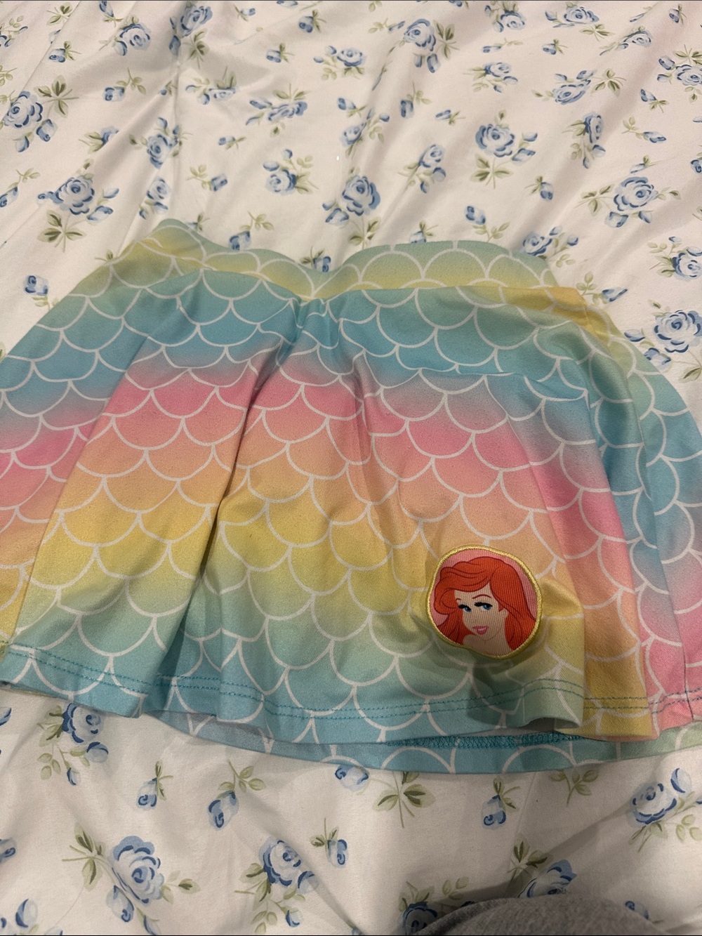 Girls' Rainbow Mermaid Scale Skort- Multicolor